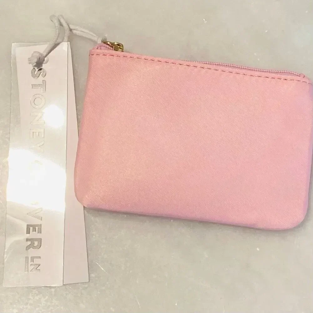 NWT Stoney Clover Lane Zippered Card Case Pink Size 5” x 3.5” NWT